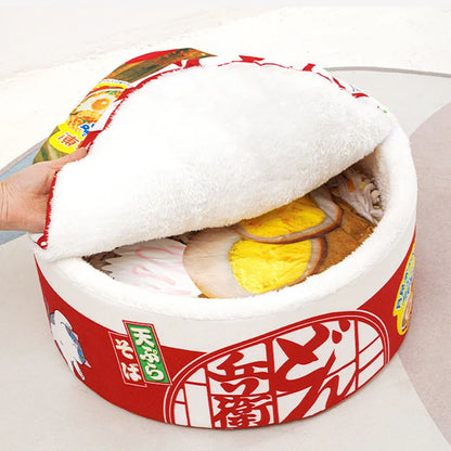 Instant Noodle Pet Kennel for All Seasons Universal Cat Kennel Japanese round Semi-Enclosed Autumn and Winter New Warmth