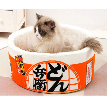 Instant Noodle Pet Kennel for All Seasons Universal Cat Kennel Japanese round Semi-Enclosed Autumn and Winter New Warmth