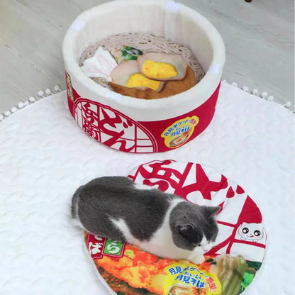 Instant Noodle Pet Kennel for All Seasons Universal Cat Kennel Japanese round Semi-Enclosed Autumn and Winter New Warmth